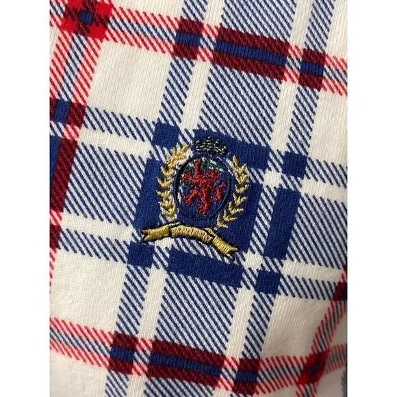 Vintage Tommy Hilfiger Men Short Sleeve Plaid Polo Shirt Size L - Picture 4 of 6